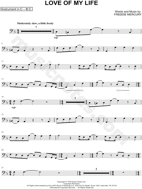 Love Of My Life by Queen - Clarinet Solo - Digital Sheet Music