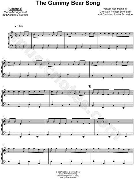 Gummy Bear Song Easy Sheet music for Piano (Solo)