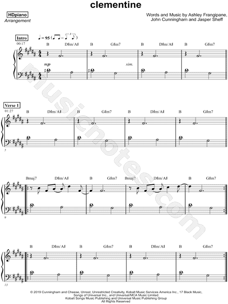 CLEMENTINE Easy Sheet music