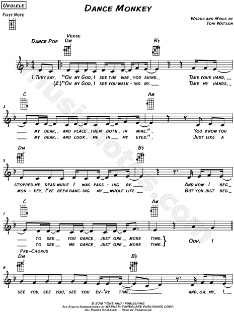 Ged Mudret velsignelse Tones and I "Dance Monkey" Sheet Music (Leadsheet) in D Minor - Download &  Print - SKU: MN0204336