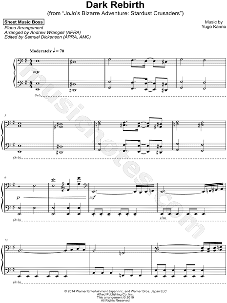 JoJo's Bizarre Adventure: Stardust Crusaders - Trombone Solo Sheet