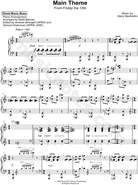 Free Friday The 13Th Theme by Misc Computer Games sheet music