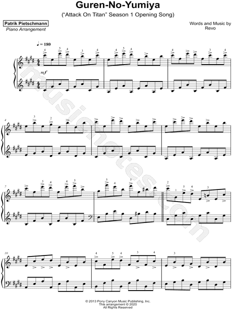 Shingeki No Kyojin Piano Collection Sheet music for Piano (Solo)