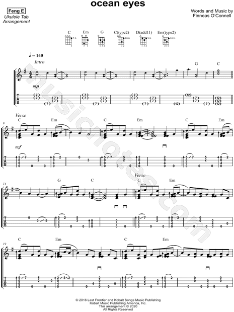 Feng E Playing God Ukulele Tab in A Minor - Download & Print - SKU:  MN0278733