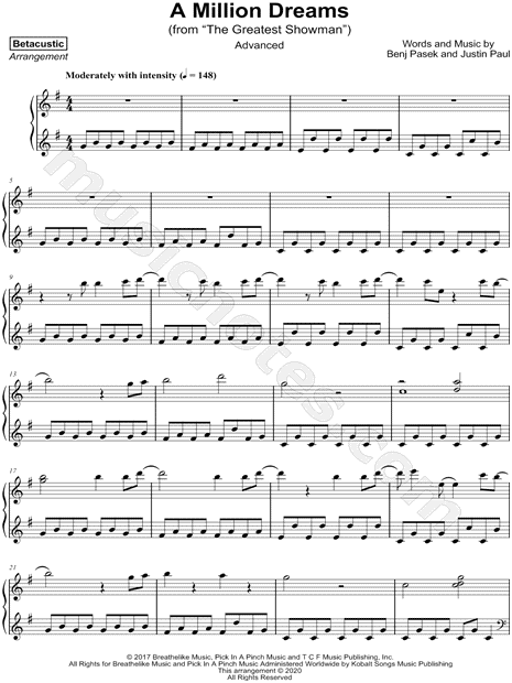 The Greatest Showman Million Dreams Chords, PDF, Song Structure