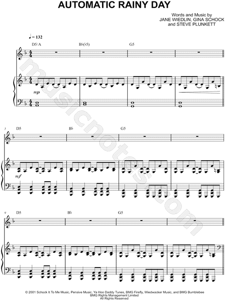 Rainy Day sheet music for voice, piano or guitar (PDF)