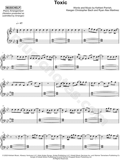 Toxic – BoyWithUke Sheet music for Piano (Solo)