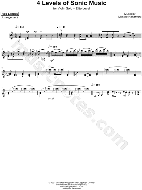 Sonic the Hedgehog - Green Hill Zone Sheet music for Piano, Violin