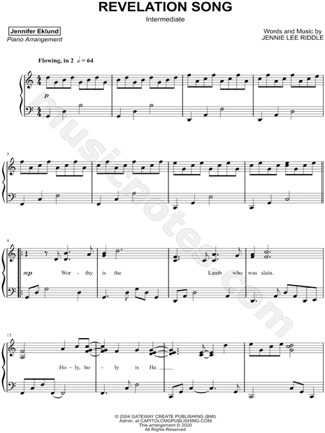 Revelation Song by Jennie Lee Riddle - Trumpet - Digital Sheet