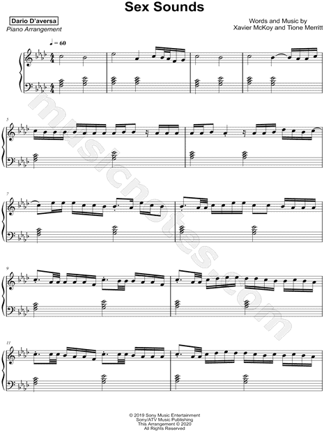 Dario Daversa Sex Sounds Sheet Music Piano Solo In F Minor Download And Print Sku Mn0209982 