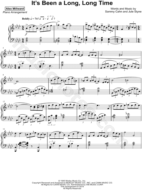 Alexander Millward It's Been a Long, Long Time Sheet Music (Piano Solo)  in Ab Major - Download & Print - SKU: MN0210159