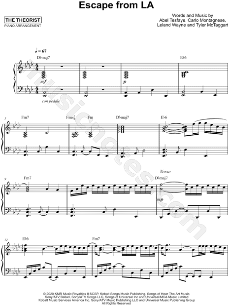 The Weeknd Sacrifice Sheet Music in B Minor (transposable) - Download &  Print - SKU: MN0251809