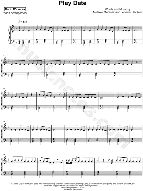 Play Date - Melanie Martinez Sheet music for Piano (Solo) Easy