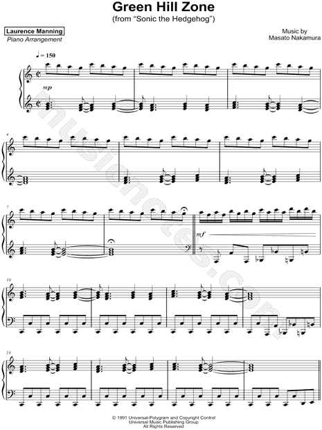 PHianonize Green Hill Zone [easy] Sheet Music (Piano Solo) in C Major -  Download & Print - SKU: MN0230188