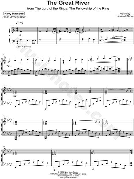 Harry Massoud Khazad-dum Sheet Music (Piano Solo) in F# Major