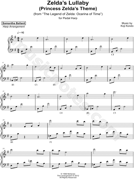 Zelda's Lullaby (The Legend of Zelda: Ocarina of Time) - Easy version sheet  music for Piano downloa…