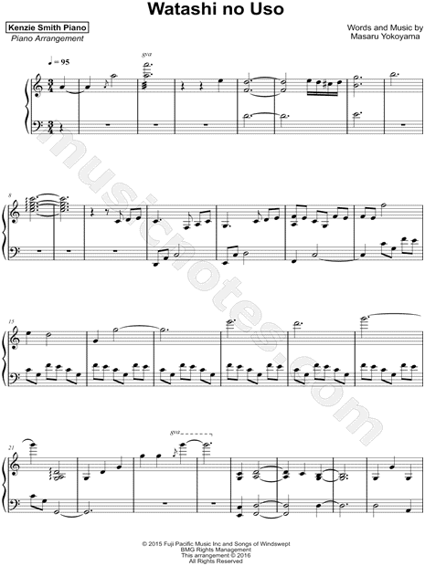 Play Watashi no Uso Music Sheet