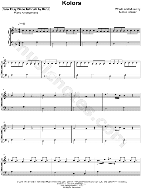 Kolors [Slow Easy Piano Tutorial]