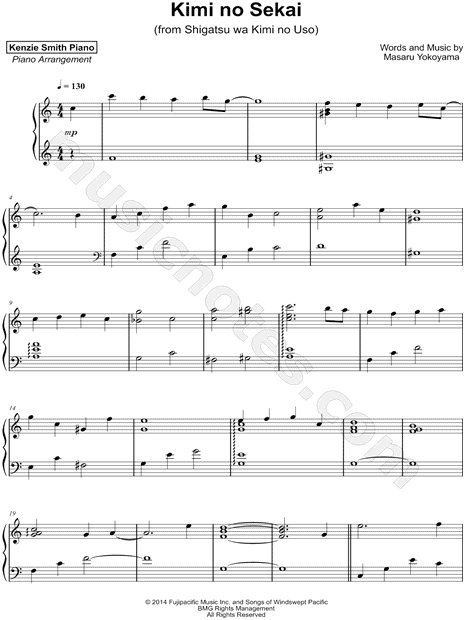 Kenzie Smith Hikaru Nara Sheet Music (Piano Solo) in F# Minor - Download  & Print - SKU: MN0186193