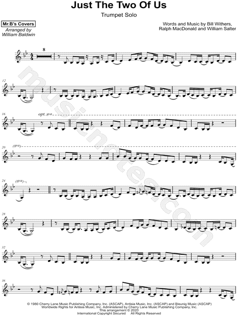 William Baldwin Just the Two of Us Sheet Music (Trumpet Solo) in G Minor  - Download & Print - SKU: MN0216186