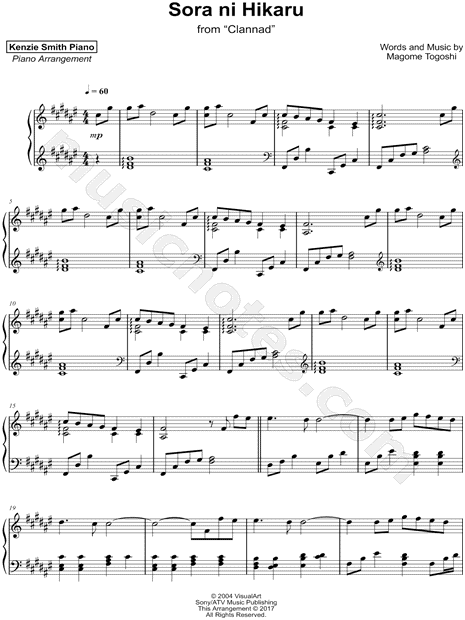 Kenzie Smith Hikaru Nara Sheet Music (Piano Solo) in F# Minor - Download  & Print - SKU: MN0186193