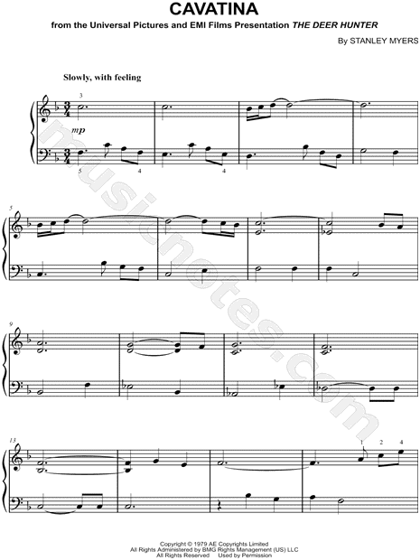 Cavatina (from The Deer Hunter) Sheet Music