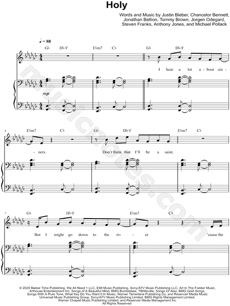 Justin Bieber 'One Time' Sheet Music, Chords & Lyrics