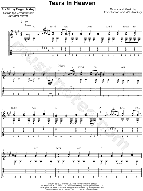 PDF guitar tabs and Guitar Pro tabs: TEARS IN HEAVEN TAB (BOYCE AVENUE)