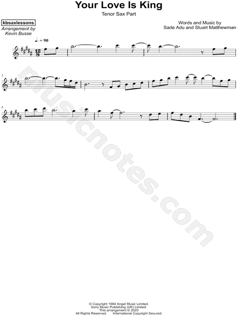Kevin Busse Your Love Is King Sheet Music in B Major (transposable) -  Download & Print - SKU: MN0219225