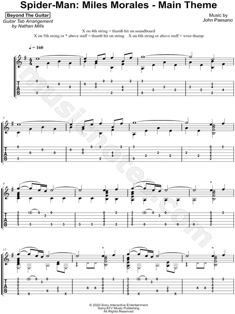 Spiders (Guitar Tab) - Print Sheet Music Now