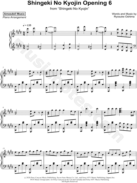 Shingeki No Kyojin Piano Collection Sheet music for Piano (Solo)