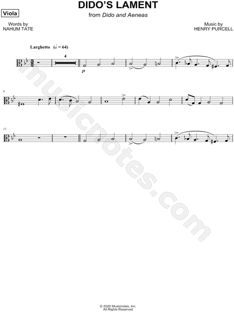 Dido's Lament - Viola