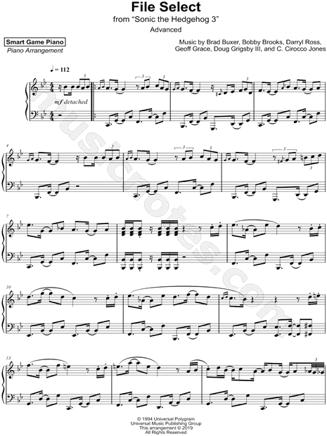 Game Music Themes - Sonic the Hedgehog Sheet Music