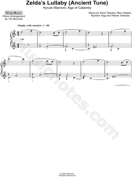 Zelda's Lullaby - Piano Sheet music for Piano (Solo)