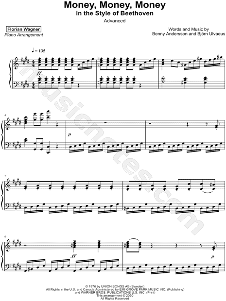 Money, Money, Money in the Style of Beethoven [advanced]