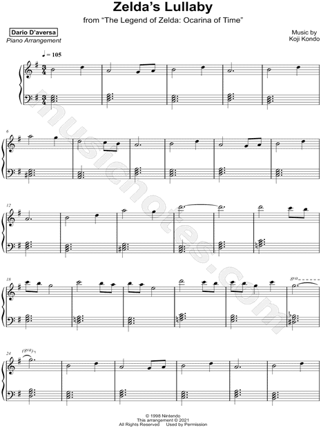 Zelda's Lullaby - Piano Sheet music for Piano (Solo)