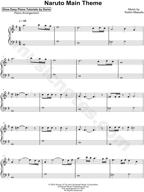 Naruto No Theme Sheet music for Piano (Solo) Easy