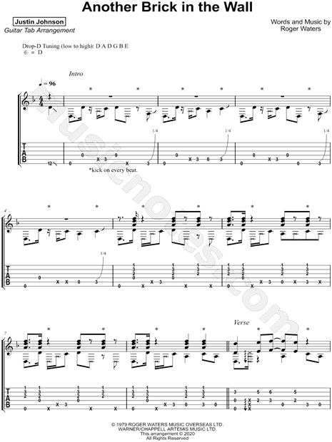 Another Brick In The Wall sheet music for trumpet solo (PDF)