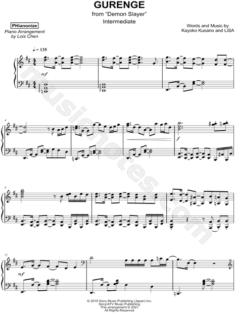 Gurenge - LiSA HARD version Sheet music for Piano (Solo)