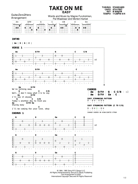 GuitarZero2Hero Faded Guitar Tab in B Minor - Download & Print - SKU:  MN0244160