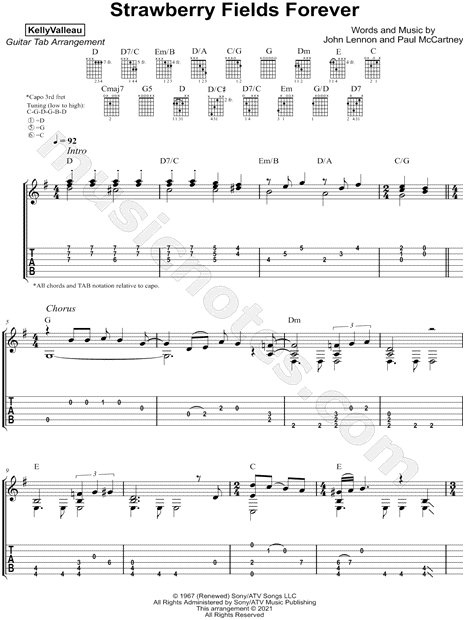 Strawberry Fields Forever - Lead Guitar - Music by the Measures