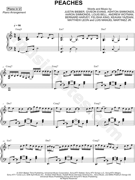 Peaches - Piano Solo - Digital Sheet Music