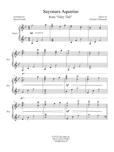 Kenzie Smith Hikaru Nara Sheet Music (Piano Solo) in F# Minor - Download  & Print - SKU: MN0186193