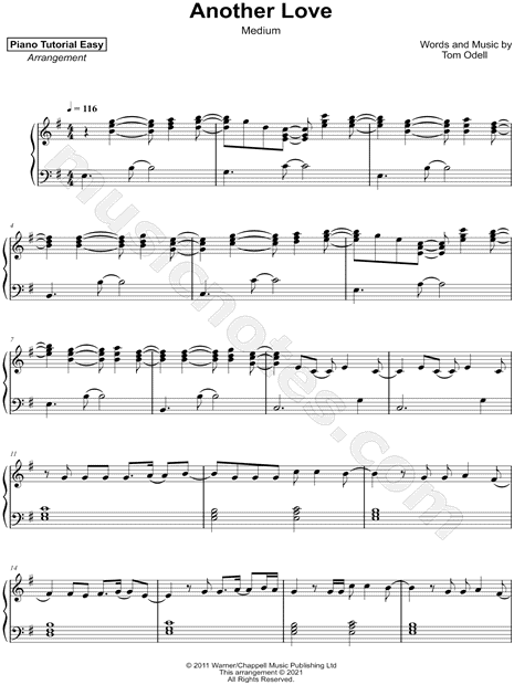 Another Love Sheet Music | Tom Odell | Piano, Vocal & Guitar Chords