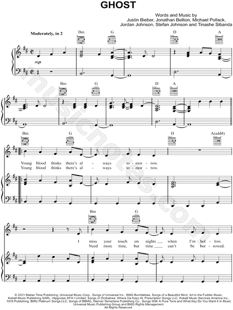 Ghost - Justin Bieber Sheet music for Piano, Violin (Solo)