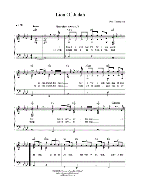 Lion Of Judah Chords PDF (Phil Thompson) - PraiseCharts