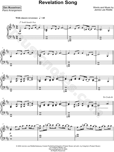 Revelation Song Sheet Music PDF (Jennie Riddle) - PraiseCharts