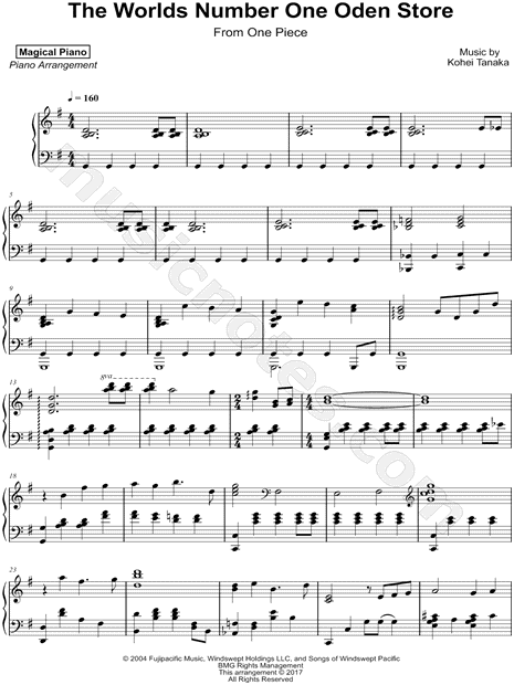 Magical Piano The World's Number One Oden Store Sheet Music (Piano Solo)  in G Major - Download & Print - SKU: MN0239589