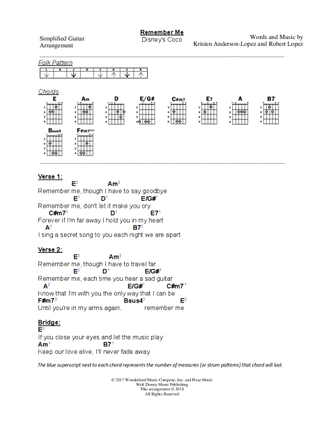 Chords Coco Remember-Me