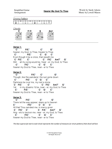 how to play Nearer My God to Thee - easy ukulele song